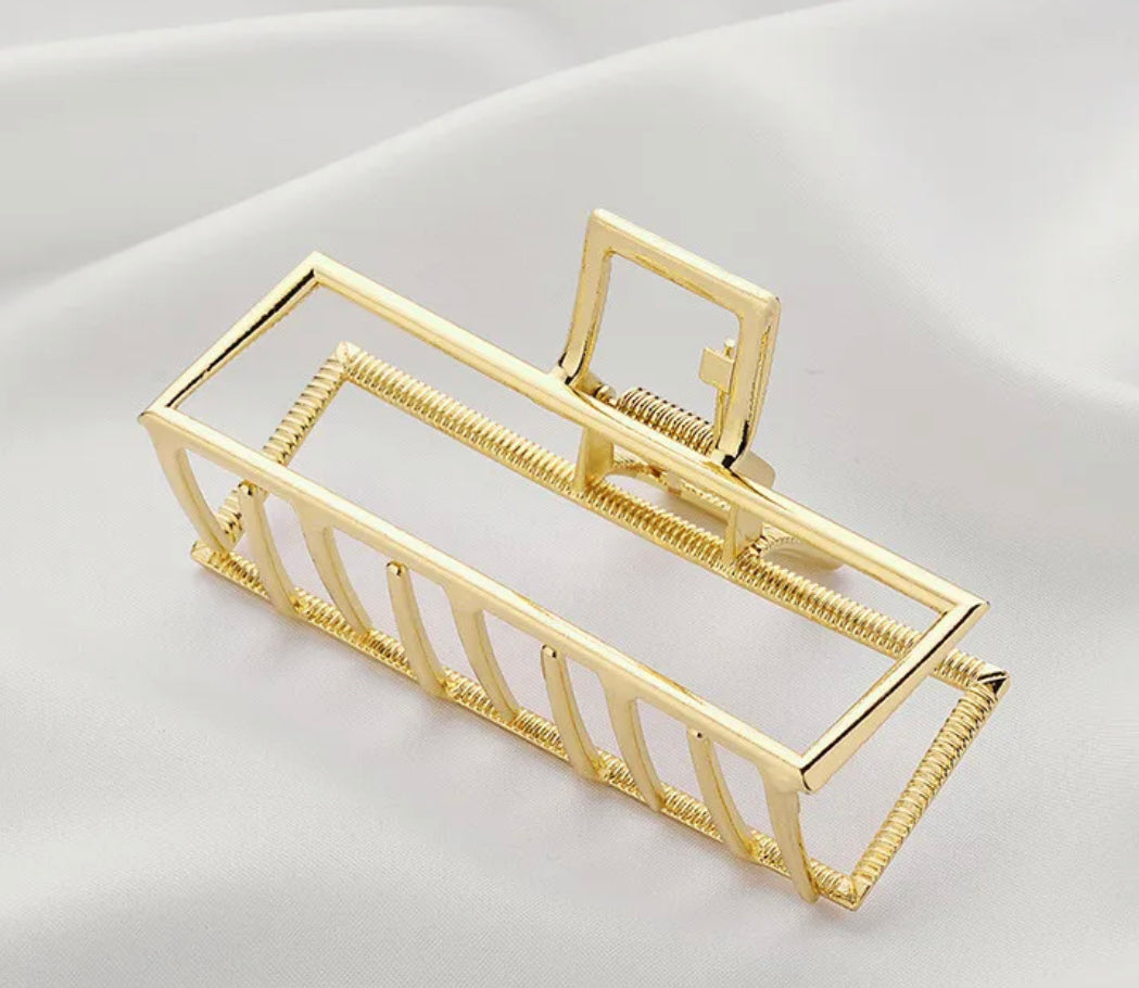 Claw Clip - Gold Rectangle