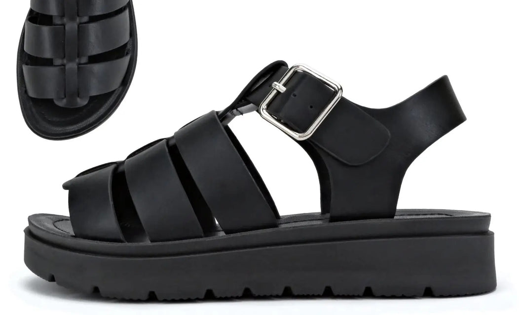 Beyond the Wharf Fisherman Sandal - Black