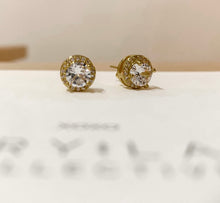 Load image into Gallery viewer, The &quot;Noah&quot; Gold Halo Studs
