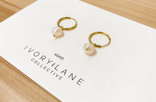 Load image into Gallery viewer, The “Reece” Gold Pearl Drop Earrings
