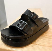 Load image into Gallery viewer, Walk This Way Platform Double Strap Slide - Black
